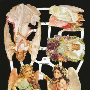 Troquelado en relieve de estilo vintage alemán: ángel de Navidad de Pascua EF7135