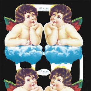Mamelok Inglês Embossed Scrap Die Cut - Anjos Coloridos Preciosos de Natal e Páscoa 859