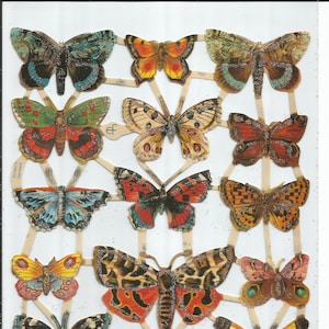 Troqueles de corte vintage con purpurina plateada en relieve de Ernst Freihoff mbh, estilo vintage, mariposa con purpurina en negrita, polilla, EF7221G