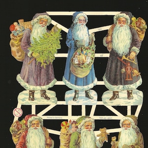 Troqueles de corte en relieve de estilo vintage alemán: Papá Noel navideño colorido EF7305