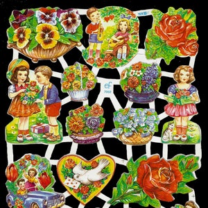 Troqueles de corte en relieve de estilo vintage alemán - Flores llamativas Valentine Love WOW EF7002