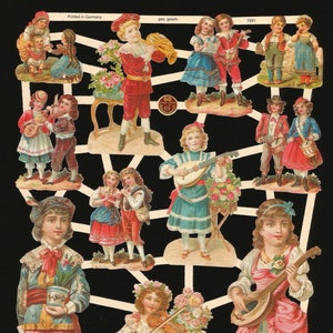 Troqueles de estilo vintage en relieve alemán para niños e instrumentos musicales EF7291
