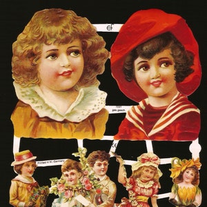 Relevo em relevo alemão estilo vintage sucata corte relevo - vitoriano crianças / meninas WOW EF7091