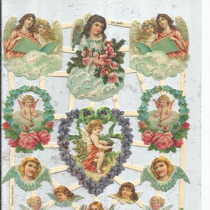 Recorte de sucata em estilo vintage com glitter prateado em relevo alemão - Anjo de Páscoa de Natal EF7283G