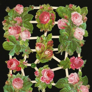 German Embossed Vintage Style Scrap Die Cut Relief - Rose Bouquets WOW EF7328