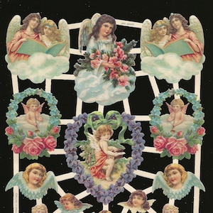 Relieve troquelado de estilo vintage alemán - Ángeles de Pascua navideños EF7283