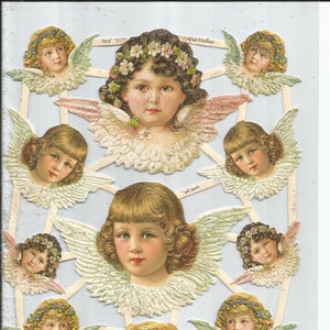 Troqueles de corte en relieve de estilo vintage con purpurina plateada y estampado alemán: preciosos y preciosos ángeles de Pascua navideños EF7315G
