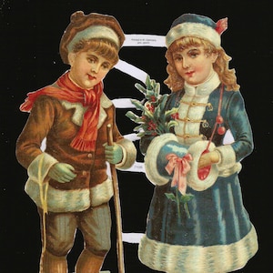 Troquelado en relieve de estilo vintage alemán - Niños de invierno Brrrr EF7106