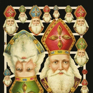 Troqueles de corte en relieve de estilo vintage alemán - Lots of Christmas Santa St. Nicholas EF7410