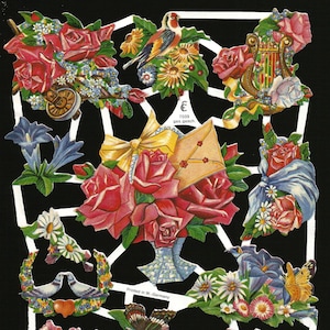 Troqueles de corte en relieve de estilo vintage alemán: flores, palomas, mariposas ++ WOW EF7039
