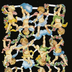 Troqueles de corte en relieve de estilo vintage alemán - Ángeles de Navidad y Pascua EF7146