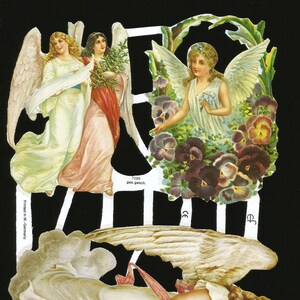Troqueles de corte en relieve de estilo vintage alemán: ángeles de Navidad y Pascua EF7099