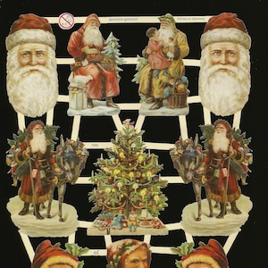 Troquelado en relieve de estilo vintage alemán - Papá Noel navideño NICE EF7285