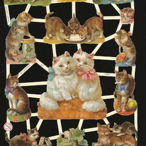 Troqueles de estilo vintage en relieve alemán: gatitos juguetones EF7245