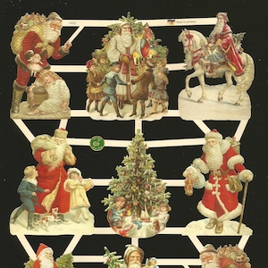 Relevo recortado em estilo vitoriano alemão em relevo - Papai Noel de Natal NICE EF7403