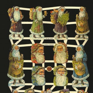 Troqueles de corte en relieve de estilo vintage alemán: Papá Noel navideño colorido EF7304