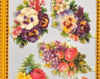 Cute Bunny /& Mice Animals 1745 Die Cut Scrap Mamelok English Embossed