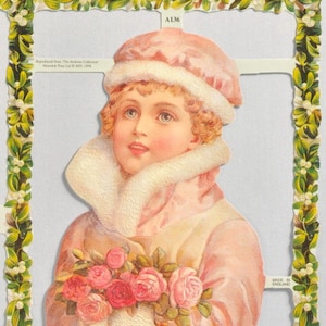 Mamelok English Embossed Vintage Style Scrap Die Cut Relief -  Christmas Winter Victorian Child (The Archives Collection) A136