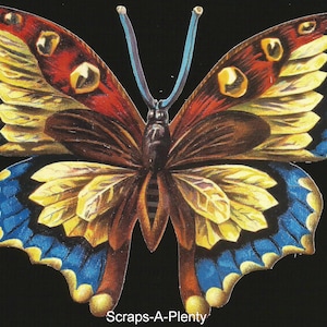 Recorte de sucata em estilo vintage em relevo alemão - Grande borboleta deslumbrante BK5062 (série BK)
