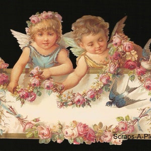 Troqueles de corte de estilo vintage en relieve alemán: angelitos preciosos de Pascua y Navidad grandes BK5045 (serie BK)