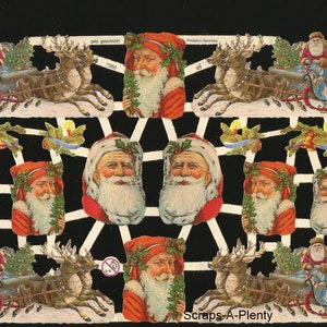 Troqueles de corte en relieve de estilo vintage alemán: Papá Noel y reno navideños EF7260