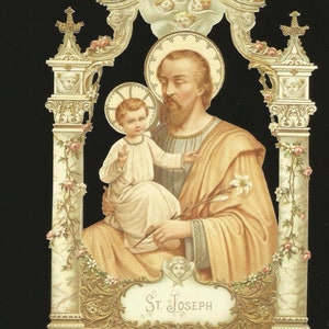 Rilievo in rilievo tedesco - Grande San Giuseppe con Gesù Bambino Natale Pasqua Religioso BK5153 (serie BK)