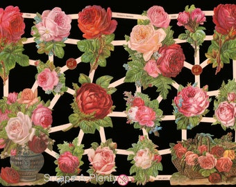 Wykrojnik w stylu vintage z tłoczonym wzorem w stylu niemieckim – oszałamiająca róża / kwiaty WOW EF7330