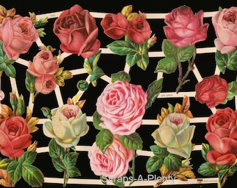 German Embossed Victorian Style Scrap Die Cut Girls EF7309 Flower Children German Embossed Victorian Style Scrap Die Cut Girls EF7309 Flower Children