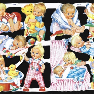 Mamelok English Embossed Vintage Style Scrap Die Cut - Babys & Kinder 1486
