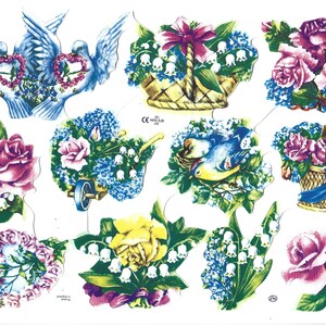 Fustella in stile vintage in rilievo inglese Mamelok - San Valentino, amore, fiori, uccelli e colombe 1611 (molto più bella dal vivo)