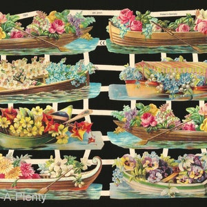 Troqueles de papel en relieve de estilo vintage alemán - Flores y barcos Amor de San Valentín EF7325