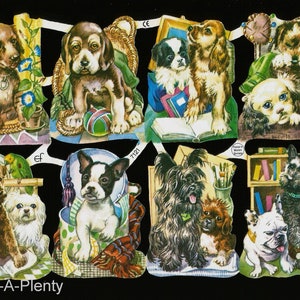 Troqueles de corte en relieve de estilo vintage alemán: cachorros/perros dulces EF7121