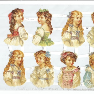 Troqueles de estilo vintage con purpurina plateada y relieve alemán - Preciosas niñas victorianas EF7100G