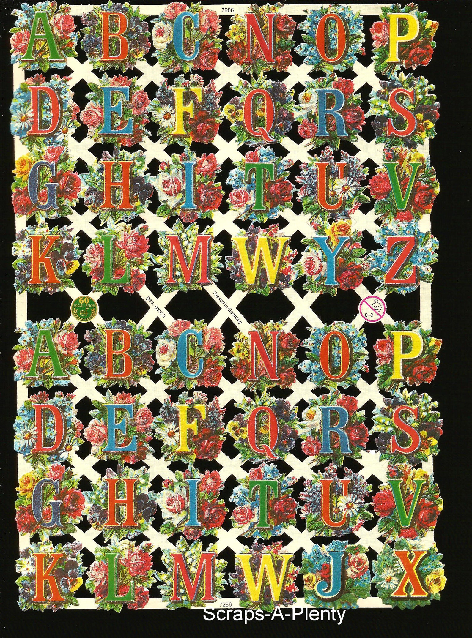 German Embossed Vintage Style Scrap Die Cut Alphabet Letters Etsy