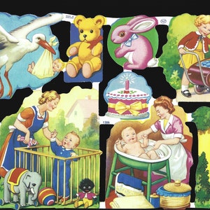 Mamelok English Embossed Vintage Style Scrap Die Cut - Precious Babies, Toddlers & Children  1306