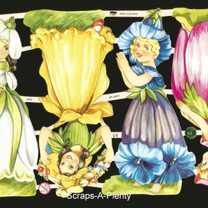Troqueles de corte de estilo vintage en relieve alemán - Niños/niñas con flores EF7310