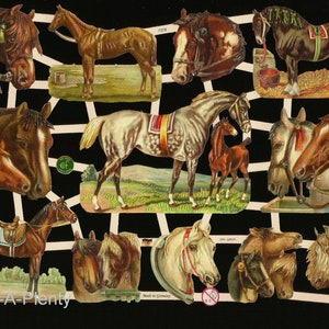 Troqueles de corte en relieve de estilo vintage alemán: hermosos caballos y animales EF7378