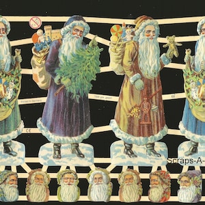 Troqueles de corte en relieve de estilo vintage alemán: Papá Noel navideño colorido EF7306