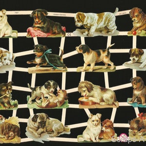 Troquelado en relieve de estilo vintage alemán: cachorro/perro LINDO EF7327