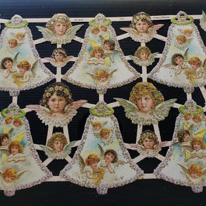 Recorte em estilo vintage com glitter dourado em relevo alemão - Anjos de Páscoa e Natal EF7317Gold