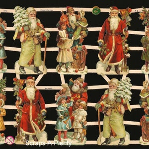 Troqueles de corte en relieve de estilo vintage alemán: muchos Papá Noel navideños EF7313