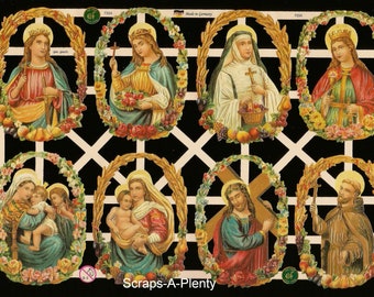 German Embossed Vintage Style Scrap Die Cut Relief - Christmas Easter Jesus Religious EF7334