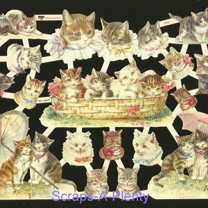 Troqueles de corte en relieve de estilo vintage alemán: lindos gatitos, gatos y animales EF7415