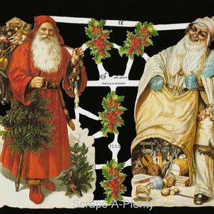 Troqueles de corte en relieve de estilo vintage alemán - Jolly Christmas Santas EF7153