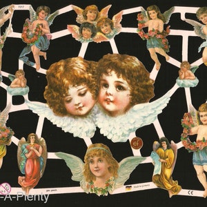 Troqueles de corte en relieve de estilo vintage alemán: ángeles de Pascua navideños EF7217