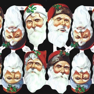 Mamelok Engels reliëf vintage stijl schroot gestanst - kleurrijke kerstman 788