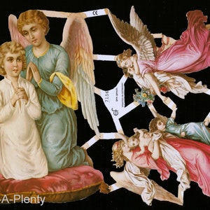 Troquelado en relieve de estilo vintage alemán - Ángel de Pascua y Navidad EF7156