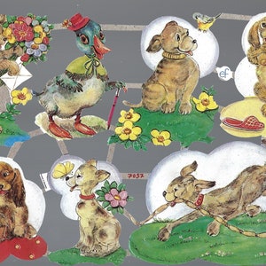 Scrap-Stanzschablone - Süßer Jugendstil / Hund / Ente EF7057