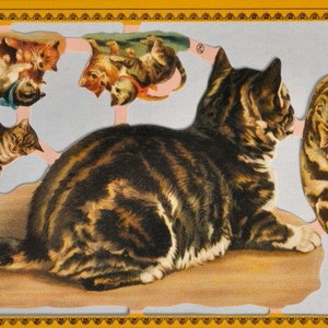 Troqueles de estilo vintage en relieve inglés de Mamelok: gatitos juguetones (colección de archivos) A122