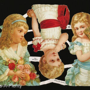 Troqueles de corte en relieve de estilo vintage alemán: preciosas niñas y niños vestidos a la época victoriana EF7095